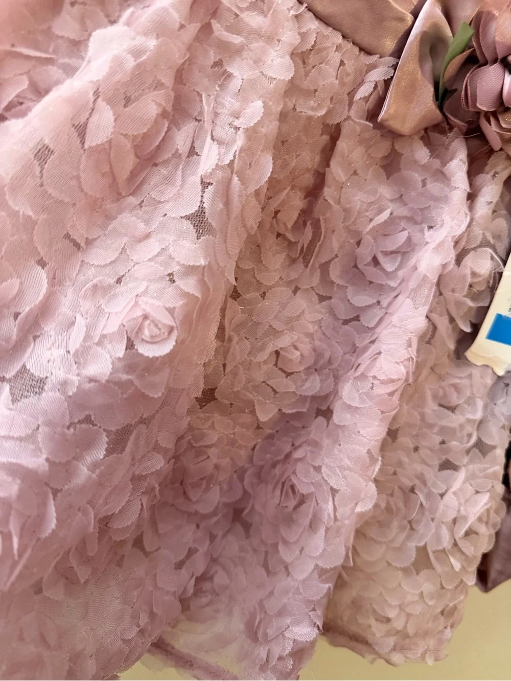 NWT 24 months Rare Editions White and Mauve Floral Lace Party Dress with Sash - Picture 2 of 3